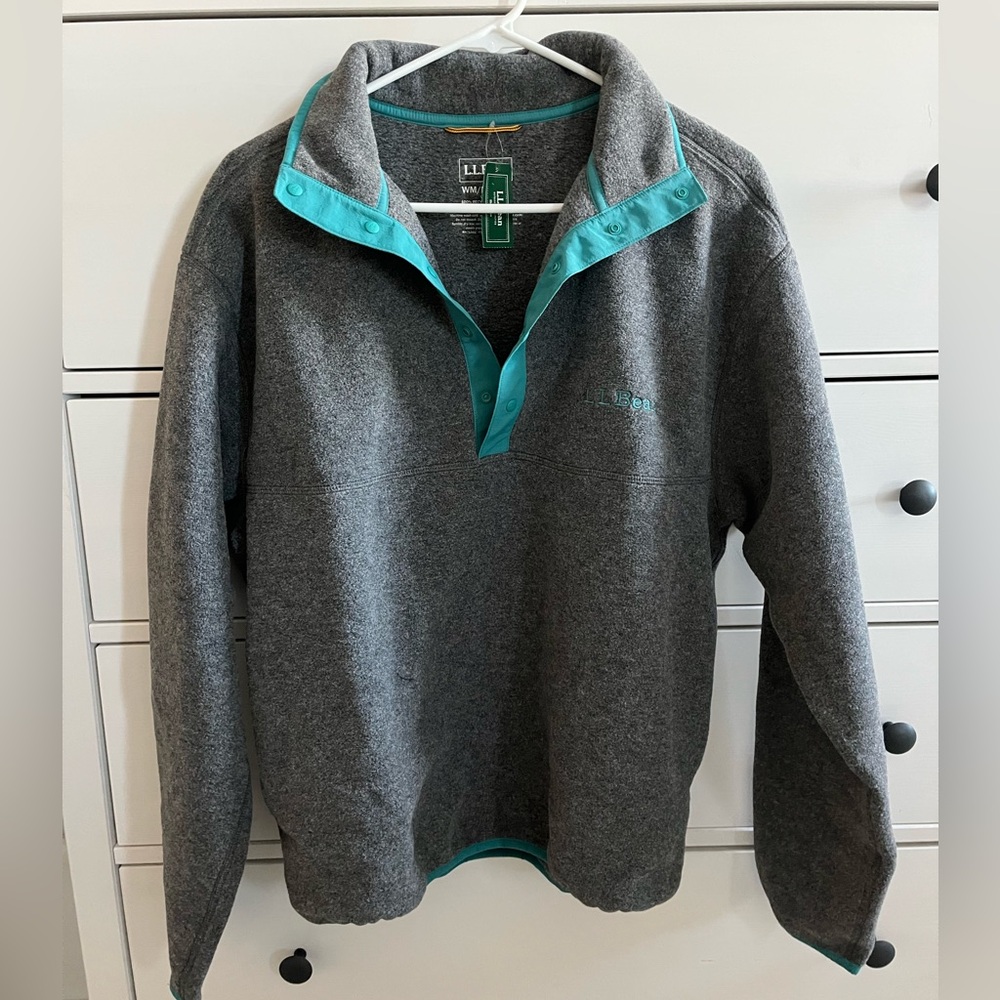 NWT LL Bean Unisex Snap Fleece Pullover-M (women)/S (men)